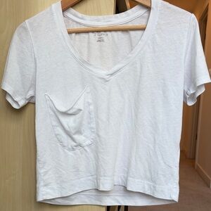 Z Supply Classic White V-Neck Crop Top